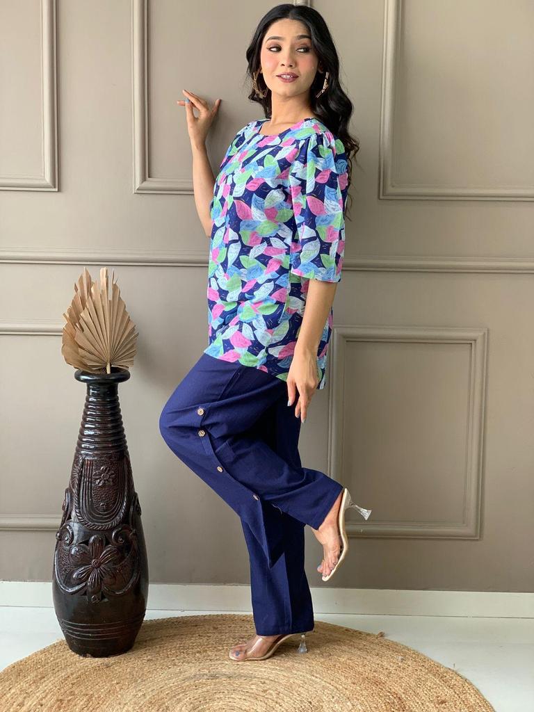 Zestaw damski z czystej bawełny, kurti, sznurek, odzież imprezowa, indyjski projektant, top, tunika, spodnie, zestaw, sukienka