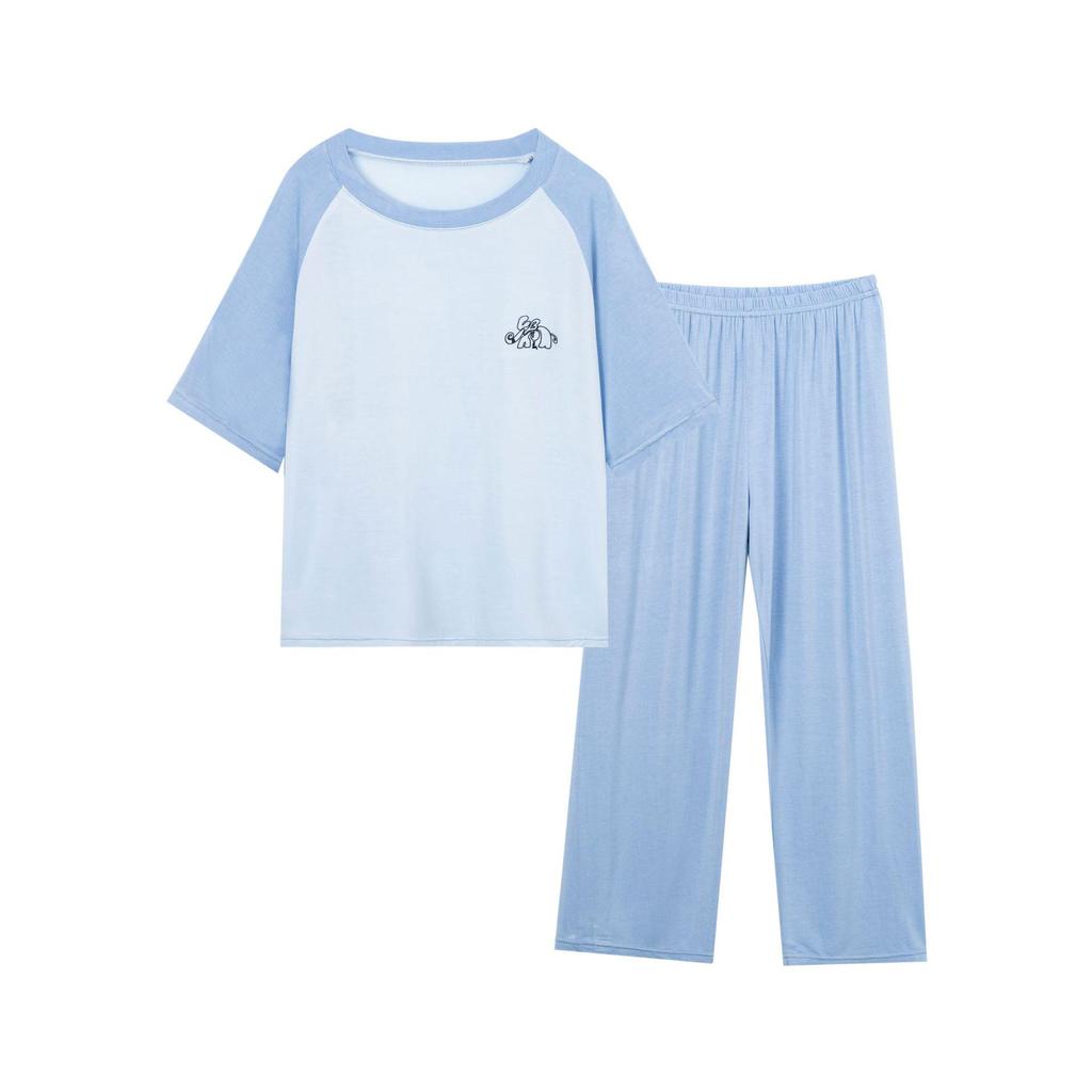 Modal Barnpyjamas: AC-dräkt för pojkar och flickor, kortärmad, set med långbyxor för tonåringar, sommarhemkläder