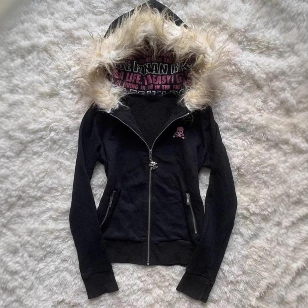 

Худи женское с вышивкой букв, куртка на молнии, модная куртка с капюшоном XL чёрный