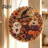 Halloween Party Supplies Hanging Ornament, 2D Flat Acrylic Pendant, Ghost Skull Whimsical Porch Pendant Witch Decoration for Indoor Outdoor