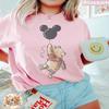 202526 Letní tričko Medvídek Pú Y2k Klobouk Minnie Mouse Potisk 100% bavlna Potiskované tričko Dámské Volné Disney tričko