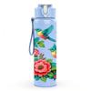 1PC Red Rose Bird Floral 750ml Color Plastic Sports Water Bottle Leakproof Flip Straw Lid Suitable for Sports Office Home Use