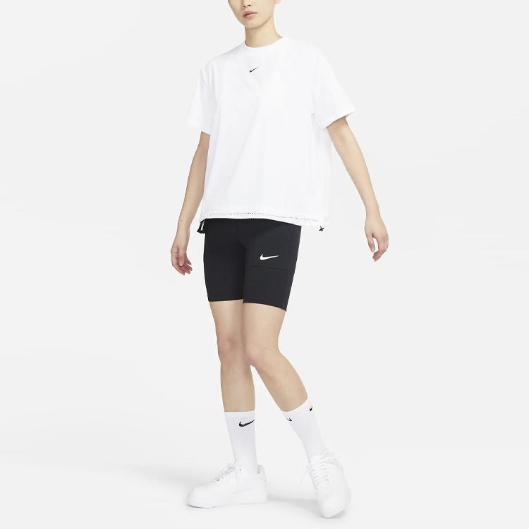 (WMNS) Nike Sportswear Tech Pack Logo Printing Round-neck Tee White Women's DC8116-100