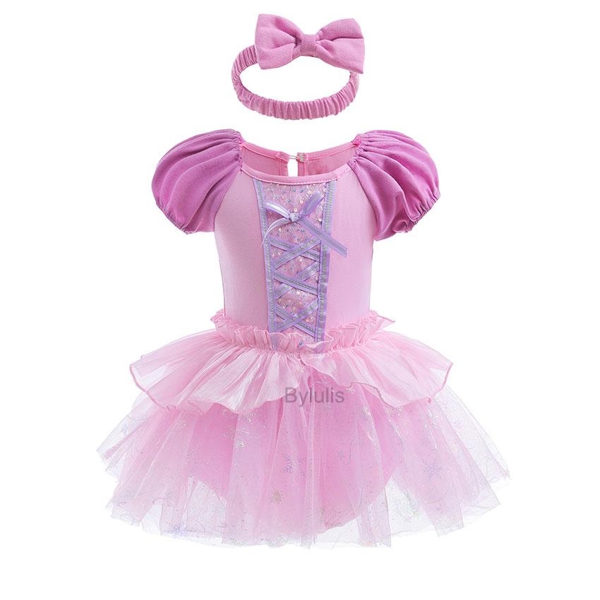 Fantasia Romper Anna Sofia Tutu Dress Headband Princess Aurora Alice Clothes Dress Halloween Party Costumes Outfit