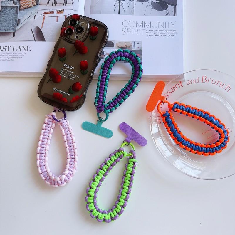 New Handwoven Mobile Phone Universal Lanyard Wrist Strap Hand Pull Rope Short Rope Mobile Phone Fashion Pendant Pendant