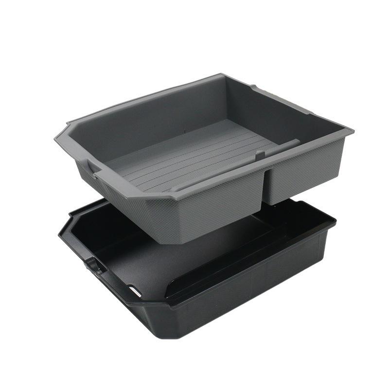 Double-Layer Storage Box & Glasses Holder for Tesla Refreshed Model Y/M3/YL Center Console