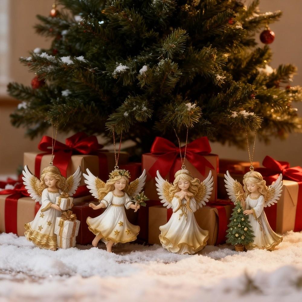 24/36 szt. Wiszące zawieszki świąteczne w stylu vintage, ozdoby na choinkę, nowe zawieszki aniołki, dekoracje świąteczne