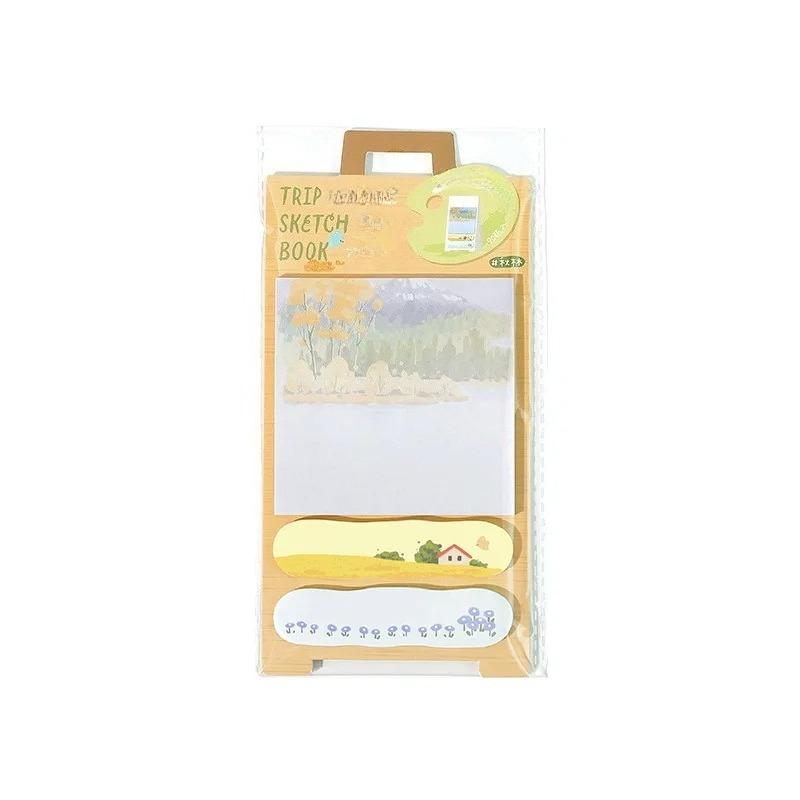 1Pc Beautiful Travel Natural Scenery Memo Pad Multi-functional Planner Scrapbook Journal Note Tag Sticker Deco Label Sticky Note