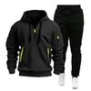 New Spring and Autumn Men's Sweater Set Hoodie Zipper Multi-Pocket Pullover Sports and Leisure Sweater Set
