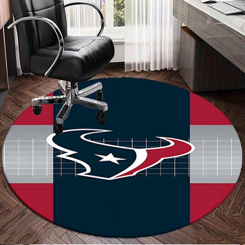 Houston-Texans Artwork Round Rug for Livingroom,Bedroom, Palyroom, Chair Rug, Area rug, Circle Carpet, Large Size Fan Christmas gift