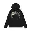 Mens Oversized Hoodie With Embroidered Skull Spine Design Streetwear Casual Pullover Cotton Blend Loose Fit