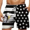 Pantaloncini da Bagno con Stampa Bandiera Americana Estivi da Uomo Pantaloncini da Spiaggia Traspiranti Corti Asciugatura Rapida Pantaloncini Sportivi Jogging Uomo Pantalone Corto