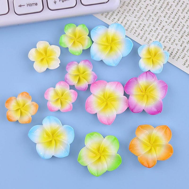 Colorful Plumeria Resin Charms: DIY Cream Glue Accessories for Crocs, Hair Clips, Earrings, Phone Cases