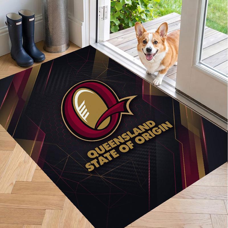 Soft Floor Carpet Queensland Maroons Pattern Area Rug Decorative Mat For Home Room Decoration