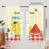 2pcs 2D Flat Printing Window Drapes Sweet Summer Time Lemonade 100% Polyester Without Electricity Seasonal Party & Holiday Decor