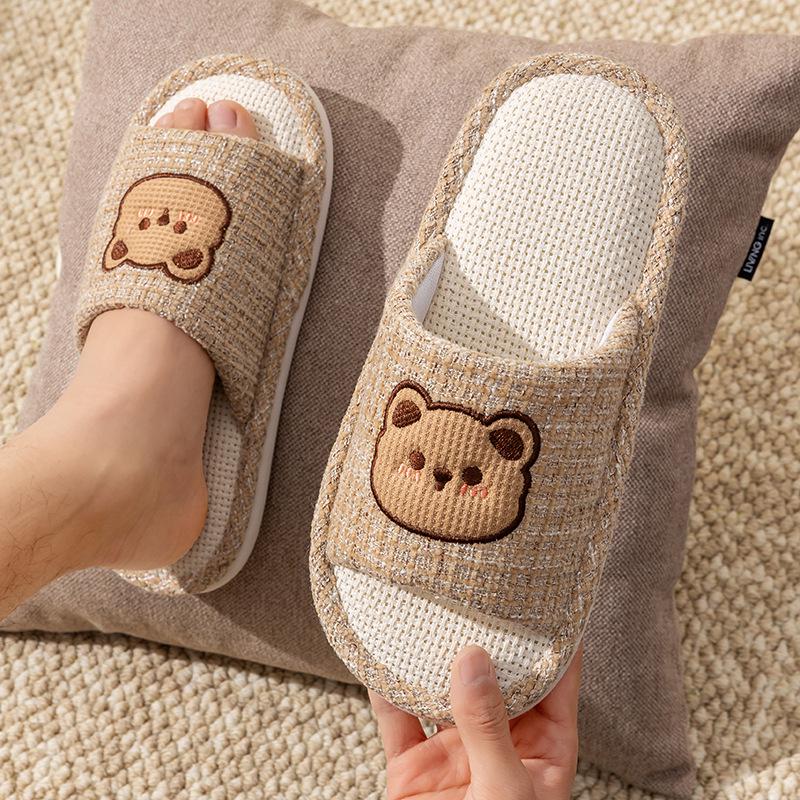 Cotton Linen Anti-Slip Indoor Slippers for Women and Men - Spring/Autumn Casual Comfort