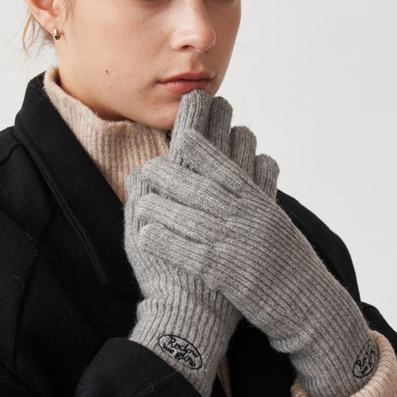 

RECLOW [2 ПАРЫ] ВЯЗАНЫЕ ПЕРЧАТКИ С ЛОГОТИПОМ 5 ЦВЕТОВ OATMEAL