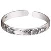 New Chinese style ginkgo biloba leaf silver bracelet women's sterling silver bracelet leaf retro ethnic style relief opening solid silver