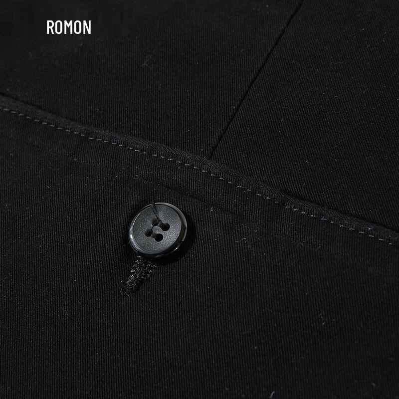 ROMON Men's Autumn/Winter Cotton Blend Straight-Leg Casual Pants