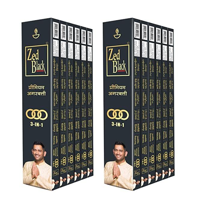 Zed Black 3-in-1 Premium Incense Sticks Pack Of 2 Long Lasting Aroma Sticks For Meditation Relaxation And Everyday Fragrance Use 168 Sticks Each
