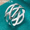 925 Sterling Silver Net Weaving 5-10# Ring For Women Men Wedding Charm Engagement Fashion Jewelry