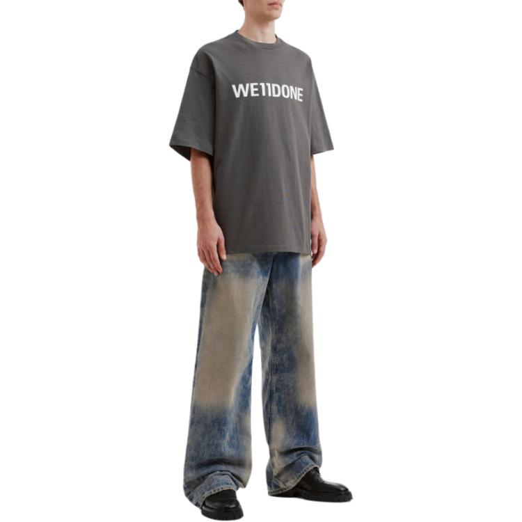 WE11DONE Letter Print T-Shirt Men Tops WDETE841UCHMQ