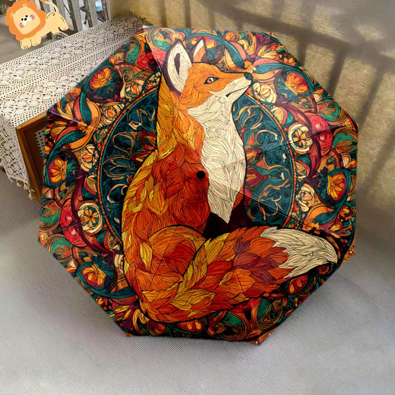 1 PC Automatic Folding Umbrella - Fox Pattern, Portable & Foldable Design with 8 Ribs, Christmas Birthday Gifts