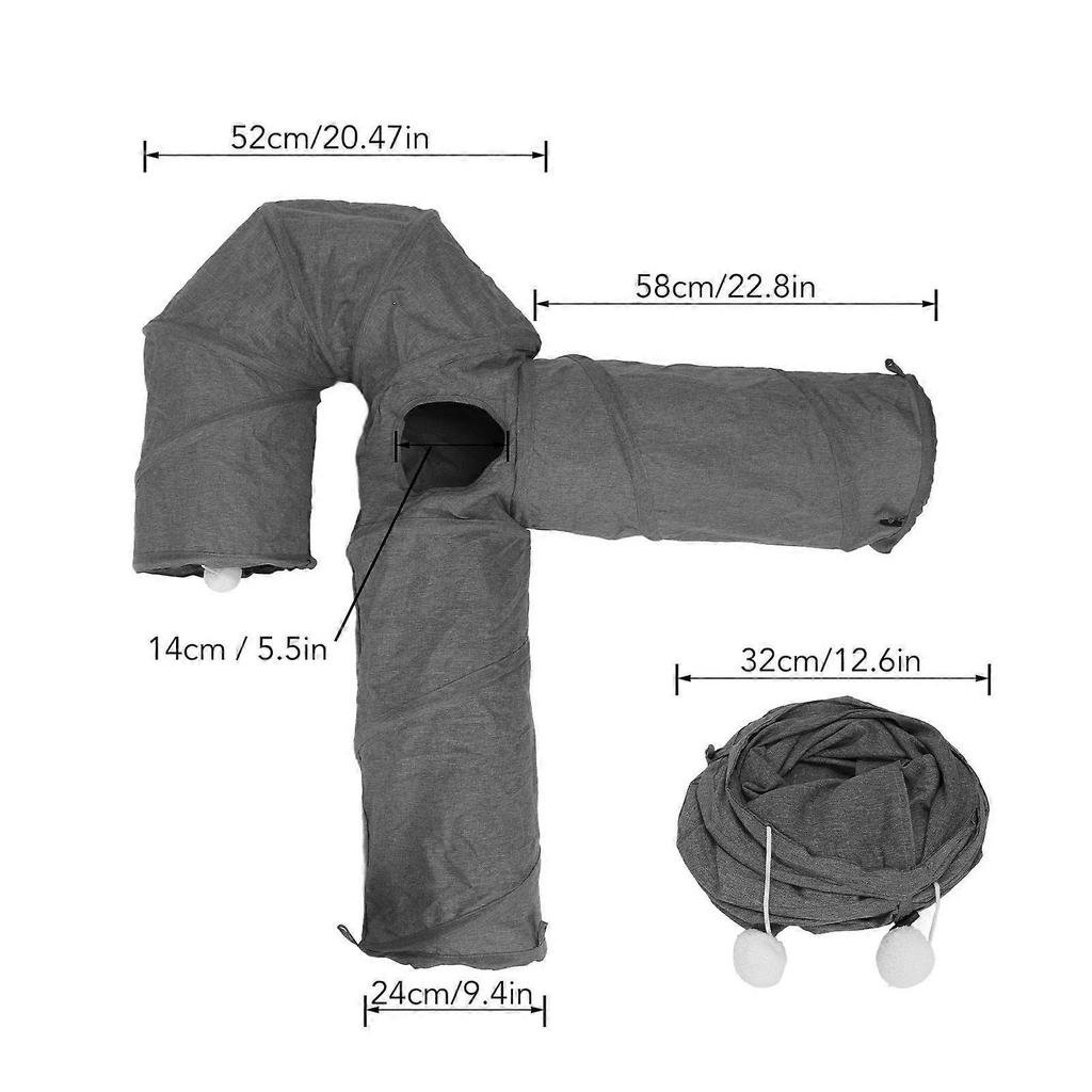 SCSYV 3 Way Cat Tunnel Safe Durable Tear Resistant Collapsible Kitten Tunnel Tube for Daily Exercise