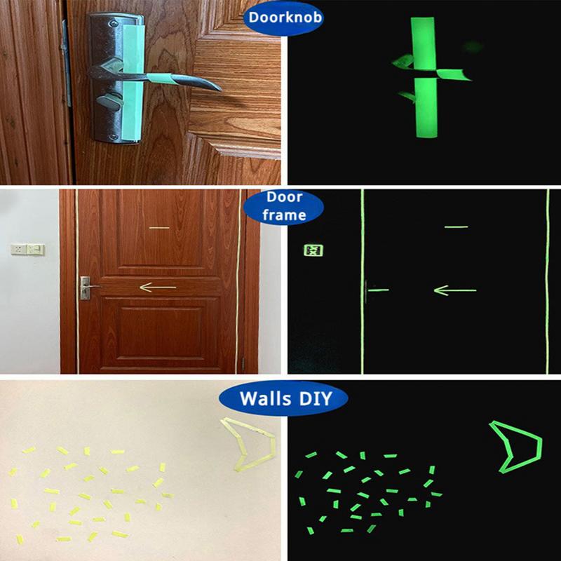 1cmx3m/ 5cmx5m Luminous Tape Stair Fire Warning Stickers Stage Green Fluorescent Anti-collision Warning Sticker Luminescent Tape