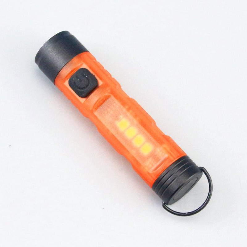 Mini Keychain Flashlight Type-C Fast Charging Torch Lamp With Magnet Multifunction Warning Camping Flashlight