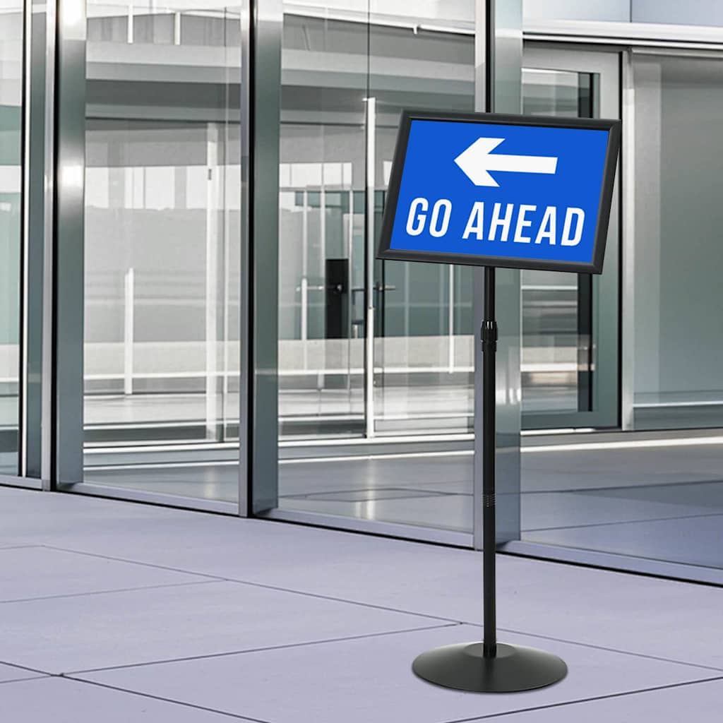 Podium Poster Stand Silver A3 PVC and Steel