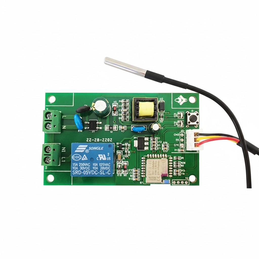 

eWeLink Temperature or Temperature/Humidity Remote Control Module Phone APP Control Smart Switch /220V Power Supply 10*10*2 білий