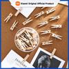50Pcs/Box Wooden Clip with Pin Colorful Photo Wooden Clip Felt Board Cork Wall Decoration Push Pin Office Stationery