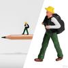 1/8 Diorama Painted People Character w/ Backpack Doll for Micro Scene DIY Model Ornament cm