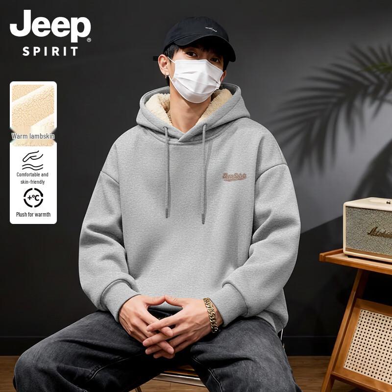 JEEP SPIRIT Men s Fleece Lined Hooded Sweatshirt M