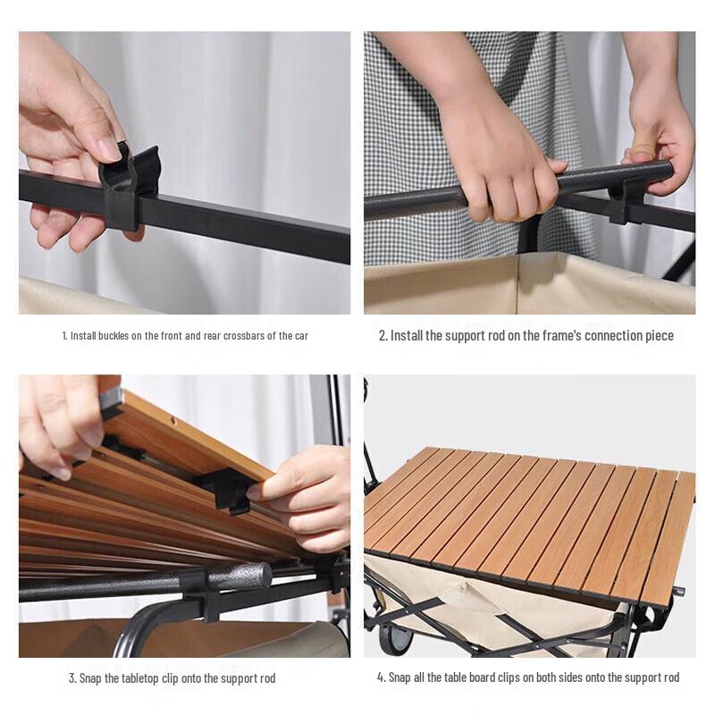 Hedawu Outdoor Folding Camping Cart Table Board