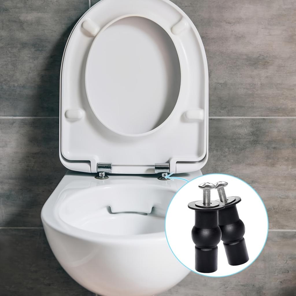 2pcs Universal Toilet Seat Screws Replacement Kit - Rubber Hinge Bolts & Top Fixings for Toilet Lid/Seat Cover