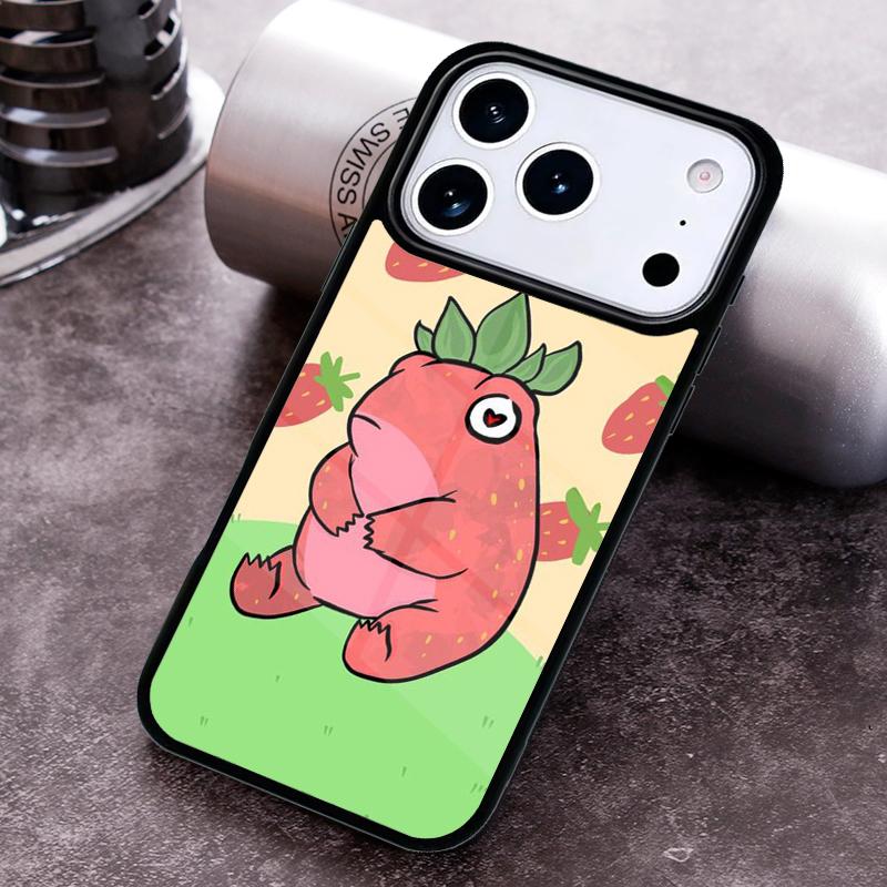 Cottagecore Fruit Strawberry Frog Phone Case For iPhone 17 16 15 14 13 12 11 Pro Max Plus 17Air Soft Silicone Cover