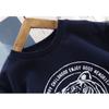Boy's Cartoon Pure Cotton Hoodie T-shirt for Spring and Autumn New Style, Loose and Versatile Casual Top for Children, Medium and Large Size