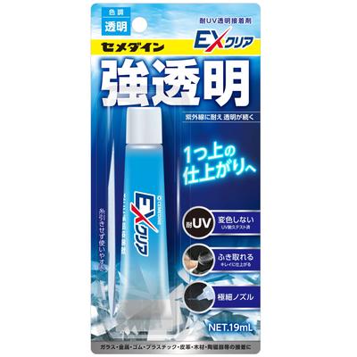 Cemedine EX Clear Super UV Adhesive, Clear, 19ml, Resistant, Long-Lasting Clearness, CA-120