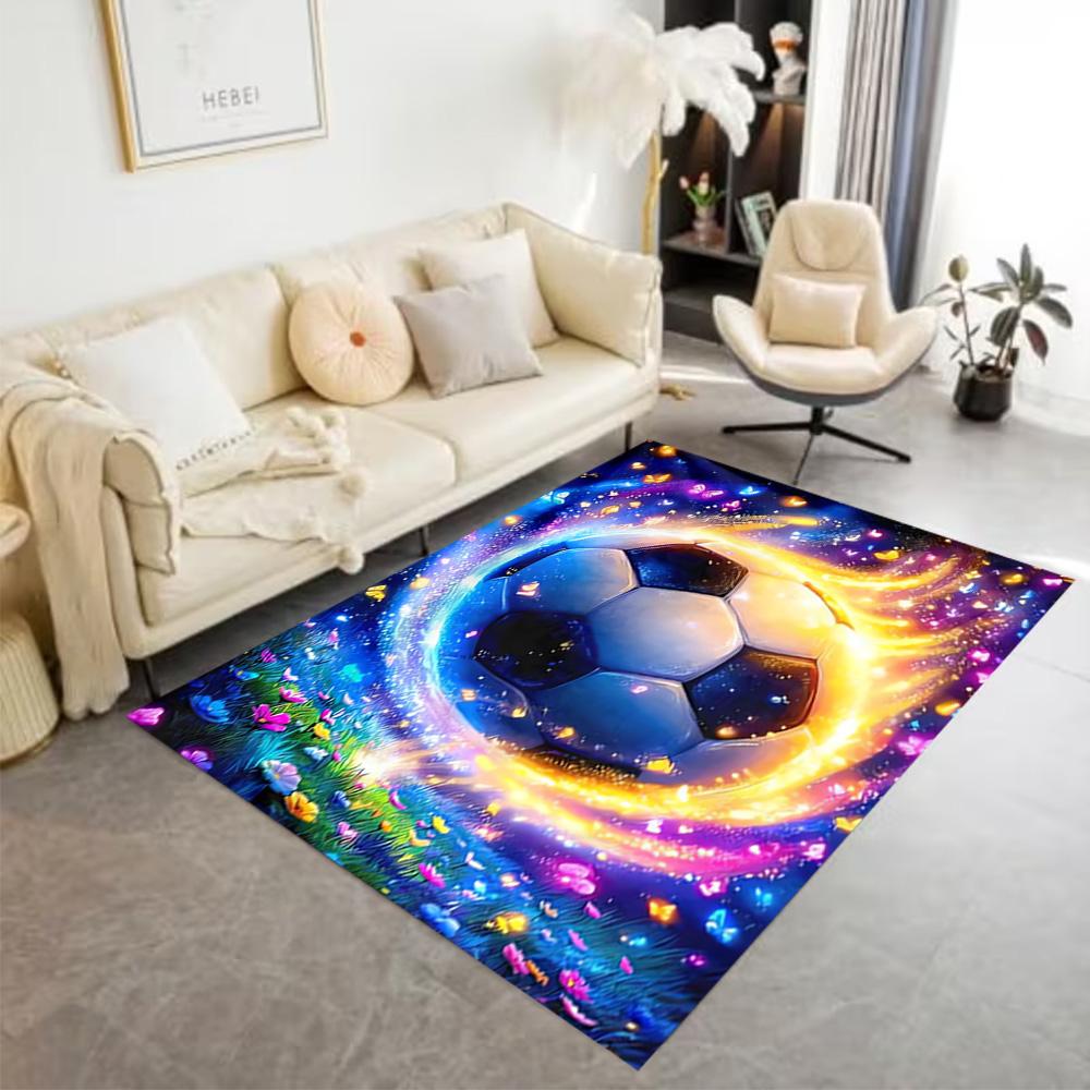 1pc Soccer Ball Rug Home Carpet Design for Office Decor Gift Living Room Bedroom