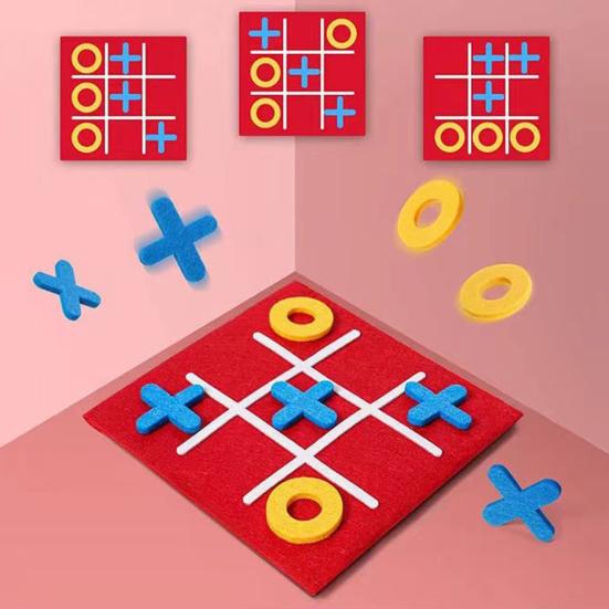 3/12/24 buc. Mini joc de masă din pâslă XO, jucărie educațională, puzzle pentru copii, băieți, fete, portabil, călătorie, 2 jucători, luptă, joc de masă strategică