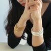 Stapelbarer Mehrschichtiger Armreif Stilvoller Metall Elastischer Schmuck Stapelbarer Armreif Elastisches Armband für Modebewusste Liebhaber