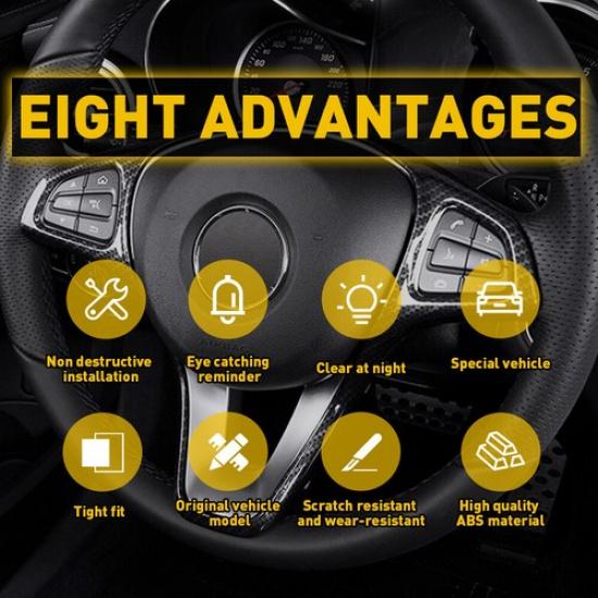 Chrome Steering Wheel Button Cover Trim Fit Mercedes Benz E C Class W204 12-16