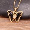 Nidin Top Quality Austrian Crystal Zircon 10 Colors Butterfly Pendant For Women Female Colorful Animal Necklace Jewelry Gifts