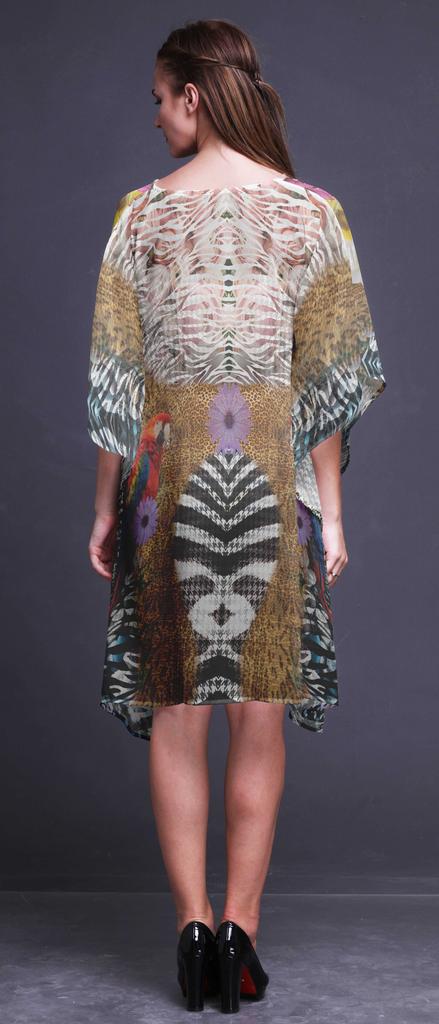 Phagun Damen Kaftan Urlaubs-Loungewear Midi-Kleid Strandüberwurf-4X-5X