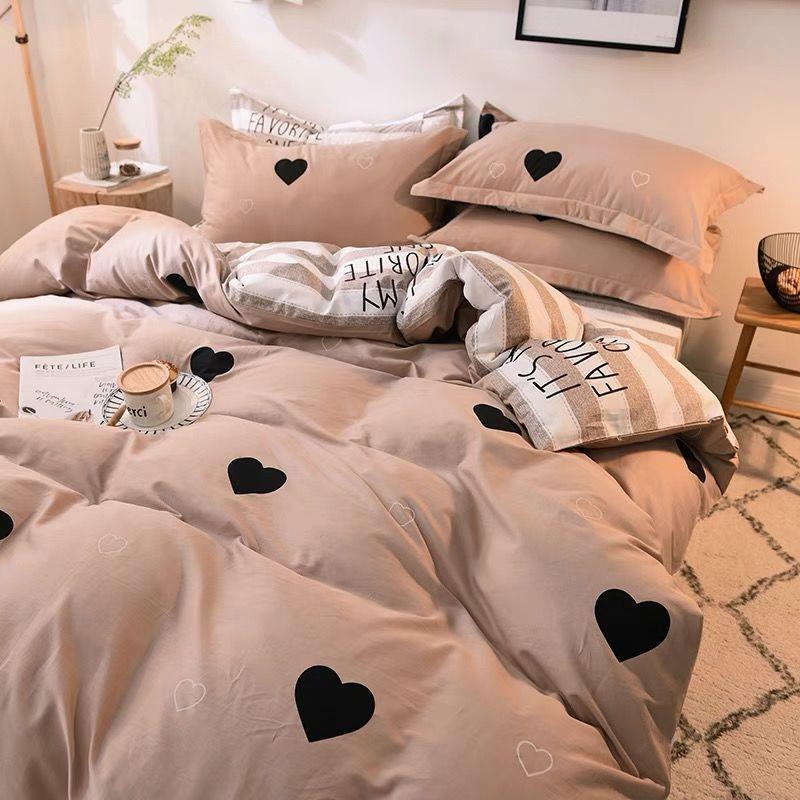 Korean Style Fashion Bedding Set Kids Adults Twin Full Queen Size Bed Flat Sheet Duvet Cover Pillowcases Stripe Grid Bed Linen