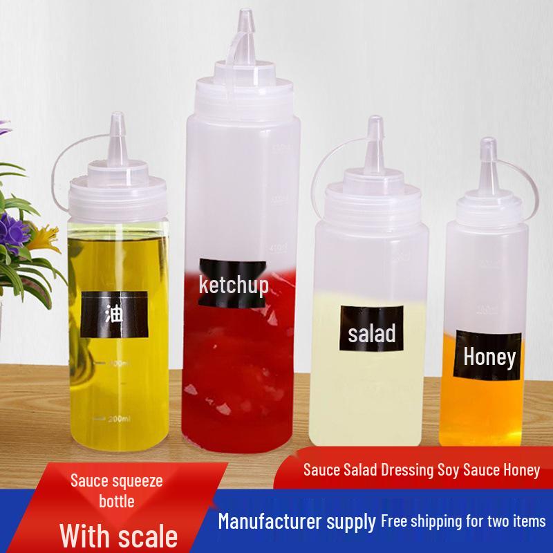 Thick Plastic Food-Grade Squeeze Bottle for Salad and Tomato Sauce