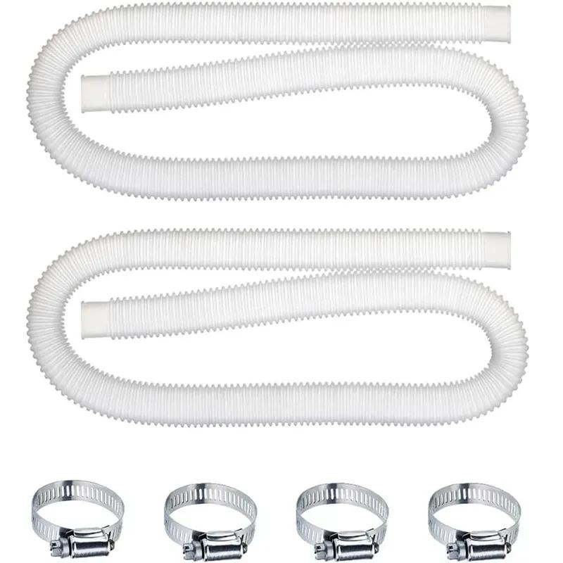 

2 PCS 59 Length Hose 1.25 Diameter Filter Pump Hose for Above Ground Swimming Pools Filter Pump 330GPH 530GPH 1000GPH білий