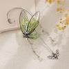 Butterfly Charm Drop Earrings Alloy and Resin Earwear Earbone Clip Decoration Perfect for Modern Women's Daily Party Use
